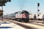 westbound commuter shoves out of the station